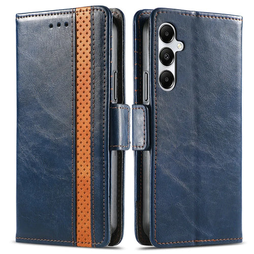For Samsung Galaxy A55 5G Phone Cases CASENEO PU Leather Cover Stand with RFID Blocking Wallet - Dark Blue - 1