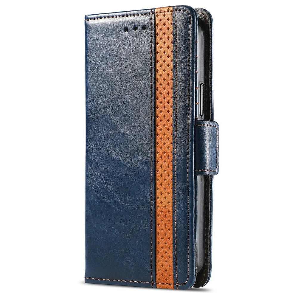 For Samsung Galaxy A55 5G Phone Cases CASENEO PU Leather Cover Stand with RFID Blocking Wallet - Dark Blue - 6