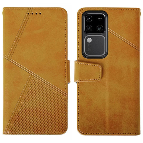 IDEWEI For vivo V30 Pro 5G Leather Case Card Slots Wallet Calf Texture Phone Cover - Orange - 1