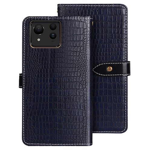 IDEWEI For Asus Zenfone 11 Ultra 5G PU Leather Case Crocodile Texture Flip Wallet Phone Back Cover - Blue - 1