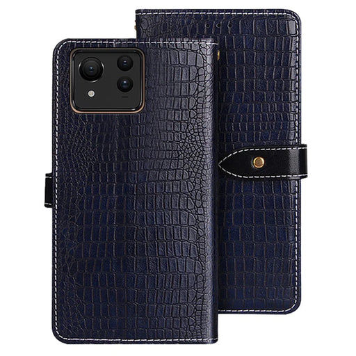 IDEWEI For Asus Zenfone 11 Ultra 5G PU Leather Case Crocodile Texture Flip Wallet Phone Back Cover - Blue - 1