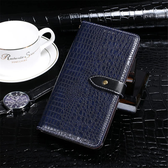IDEWEI For Asus Zenfone 11 Ultra 5G PU Leather Case Crocodile Texture Flip Wallet Phone Back Cover - Blue - 5
