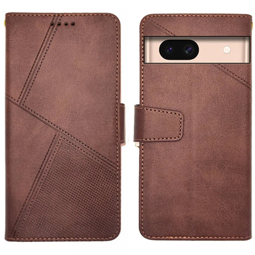IDEWEI For Google Pixel 8a Case Card Slots Wallet Calf Texture PU Leather Phone Cover - Brown - 1
