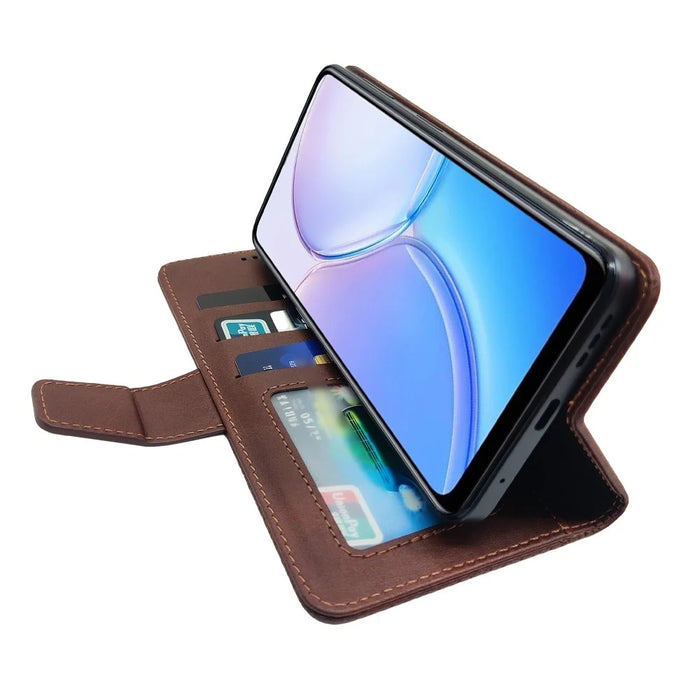 IDEWEI For Google Pixel 8a Case Card Slots Wallet Calf Texture PU Leather Phone Cover - Brown - 3