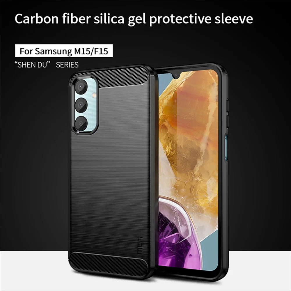 MOFI JK TPU Series-1 For Samsung Galaxy M15 5G / F15 5G Case Brushed Soft TPU Phone Cover - Black - 3