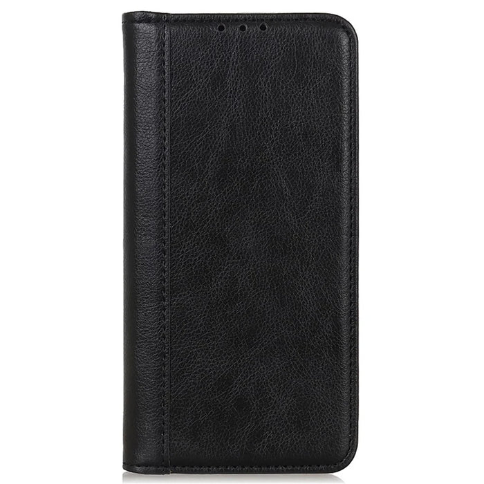 For OnePlus Nord CE4 5G Magnetic Case Litchi Texture Split Leather Phone Cover - Black - 6