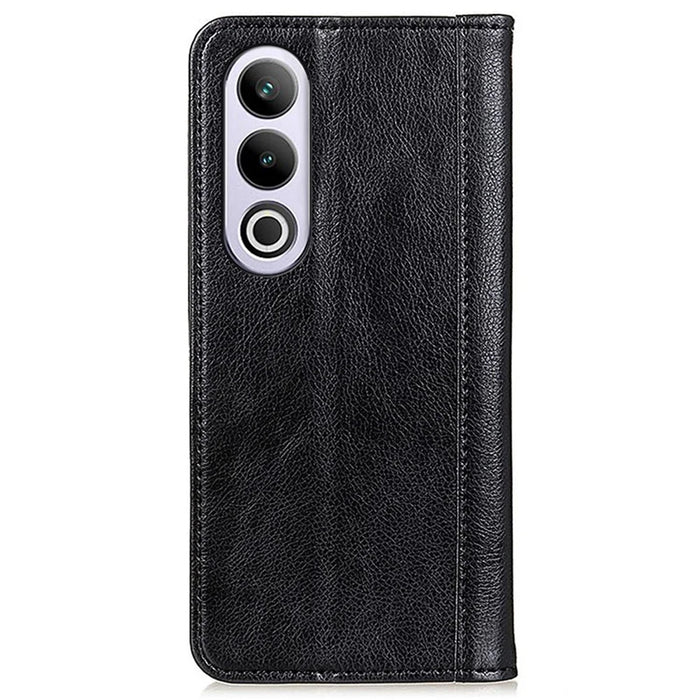 For OnePlus Nord CE4 5G Magnetic Case Litchi Texture Split Leather Phone Cover - Black - 7