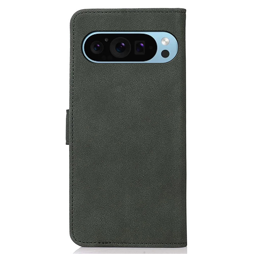 KHAZNEH For Google Pixel 9 / Pixel 9 Pro Shockproof PU Leather Phone Case Wallet Stand Cover - Green - 7