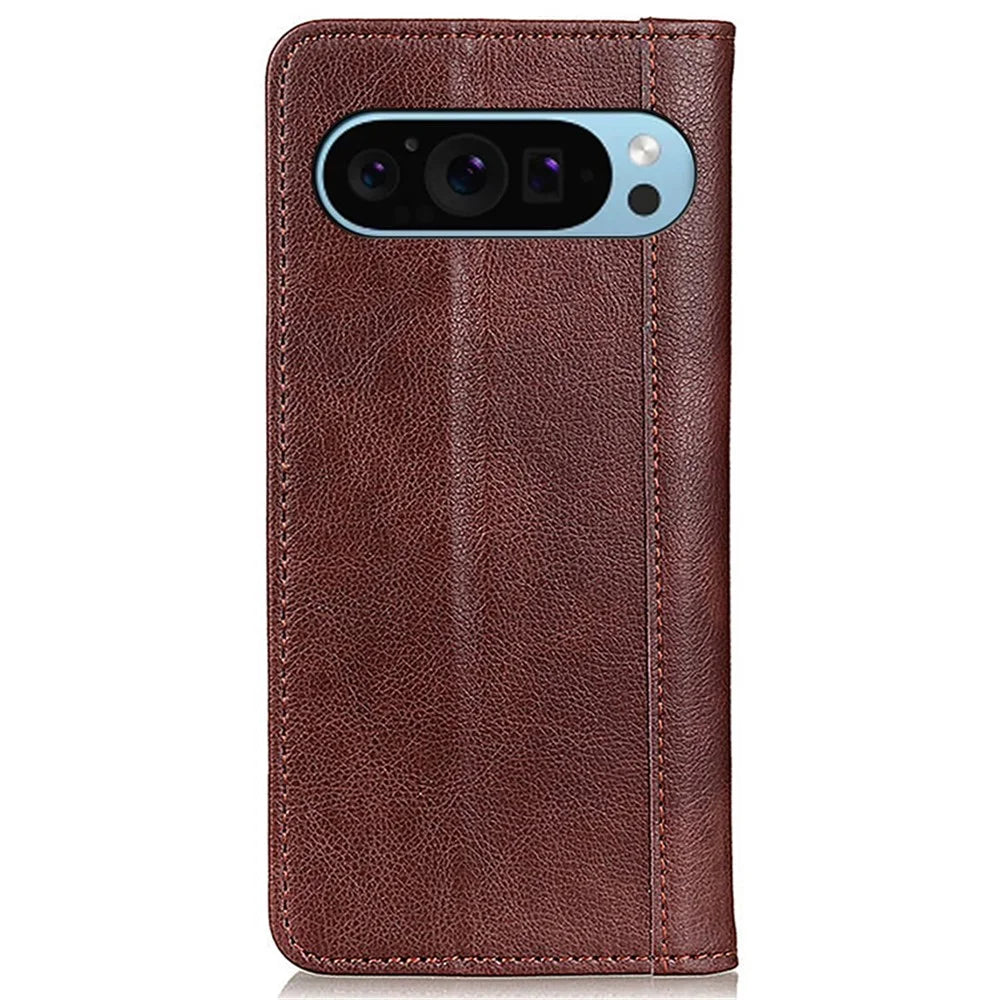 For Google Pixel 10 Pro / 10 / 9 Pro / 9 Cell Phone Case Split Leather Drop-Proof Cover with Wallet Stand - Brown - 7