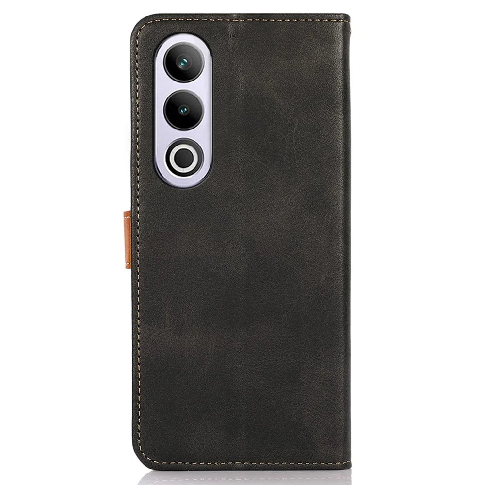 KHAZNEH For OnePlus Nord CE4 5G Magnetic Flip PU Leather Case Cell Phone Stand Cover - Black - 7