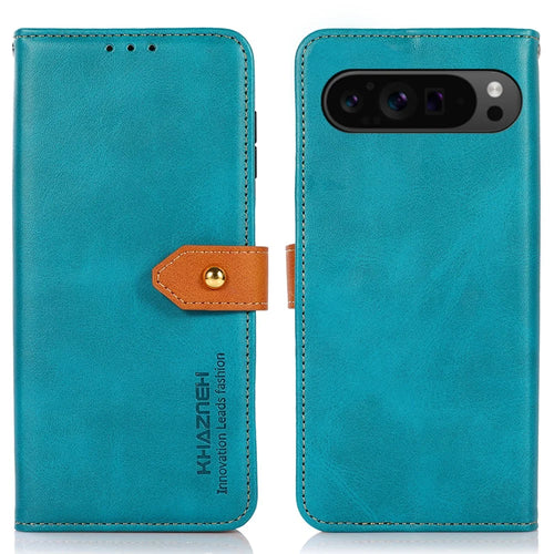 KHAZNEH For Google Pixel 10 Pro XL / 9 Pro XL Case Magnetic Flip PU Leather Stand Phone Cover - Blue - 1