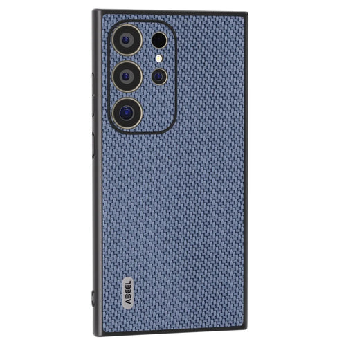 ABEEL For Samsung Galaxy S24 Ultra Case Carbon Fiber Texture PU Leather+PC+TPU Cell Phone Cover - Baby Blue - 1