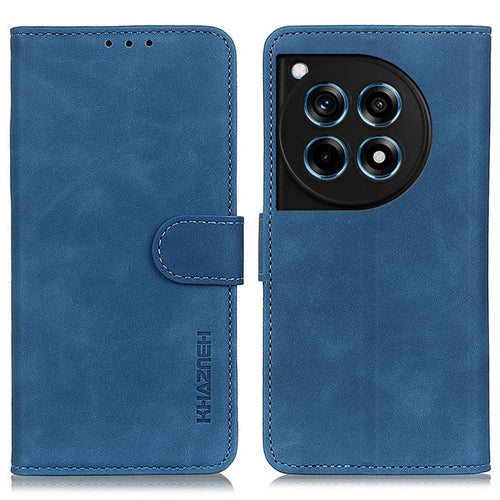 KHAZNEH For OnePlus 12R 5G / Ace 3 5G Case Retro PU Leather Wallet Stand Phone Protection Cover - Blue - 1