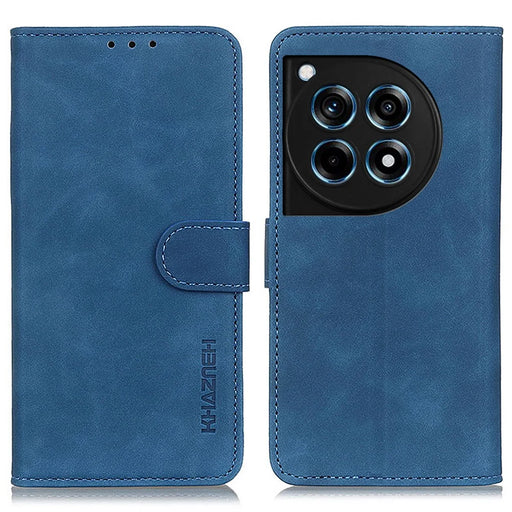 KHAZNEH For OnePlus 12R 5G / Ace 3 5G Case Retro PU Leather Wallet Stand Phone Protection Cover - Blue - 1