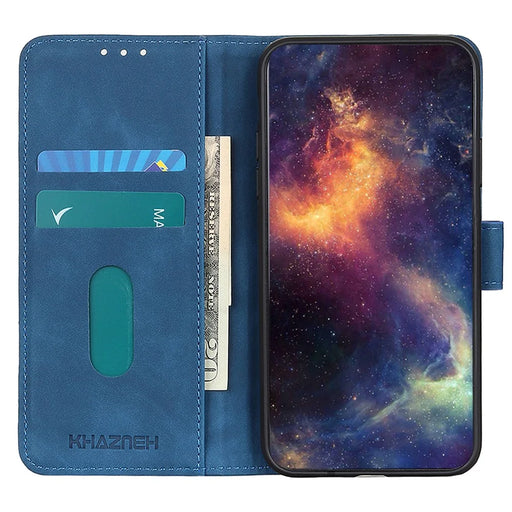 KHAZNEH For OnePlus 12R 5G / Ace 3 5G Case Retro PU Leather Wallet Stand Phone Protection Cover - Blue - 2