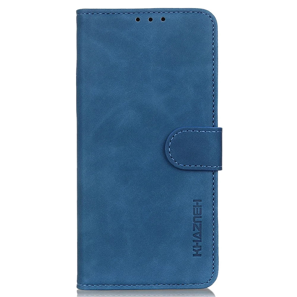 KHAZNEH For OnePlus 12R 5G / Ace 3 5G Case Retro PU Leather Wallet Stand Phone Protection Cover - Blue - 7