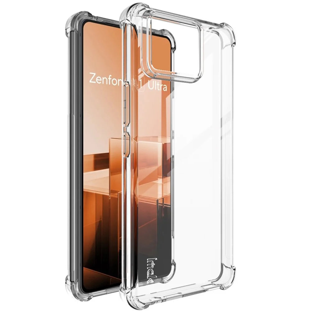 IMAK For Asus Zenfone 11 Ultra 5G Clear Case Airbag Corner Drop-proof TPU Phone Cover - Transparent - 1