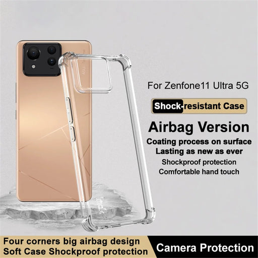 IMAK For Asus Zenfone 11 Ultra 5G Clear Case Airbag Corner Drop-proof TPU Phone Cover - Transparent - 2