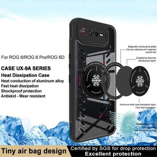 IMAK UX-9A Series for Asus ROG Phone 6 5G / 6 Pro 5G Case Clear PC+TPU Heat Dissipation Phone Shell - 2