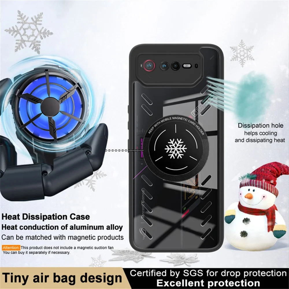 IMAK UX-9A Series for Asus ROG Phone 6 5G / 6 Pro 5G Case Clear PC+TPU Heat Dissipation Phone Shell - 3