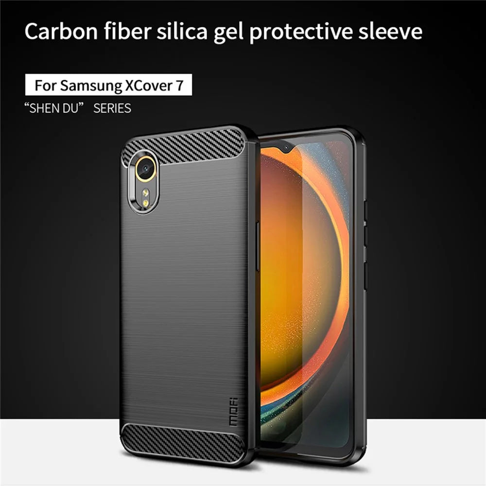 MOFI JK TPU Series-1 For Samsung Galaxy Xcover7 Case Brushed Flexible Phone Cover - Black - 3