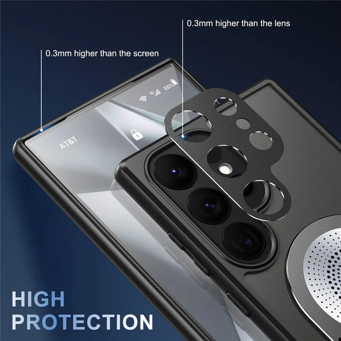 For Samsung Galaxy S24 Ultra Case Graphene Heat Dissipation Design Silicone+PC Phone Cover - Black - 5