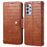 For Samsung Galaxy A32 5G / M32 5G Wallet Phone Case with Stand Crocodile Texture Leather Cover - Brown - 1