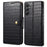 For Samsung Galaxy A34 5G Case Crocodile Texture Leather Stand Folio Smartphone Cover - Black - 1