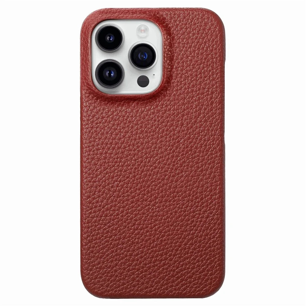 Y1 For iPhone 14 Pro Case Litchi Texture Leather+PC Anti-fingerprint Protective Shell - Red - 1