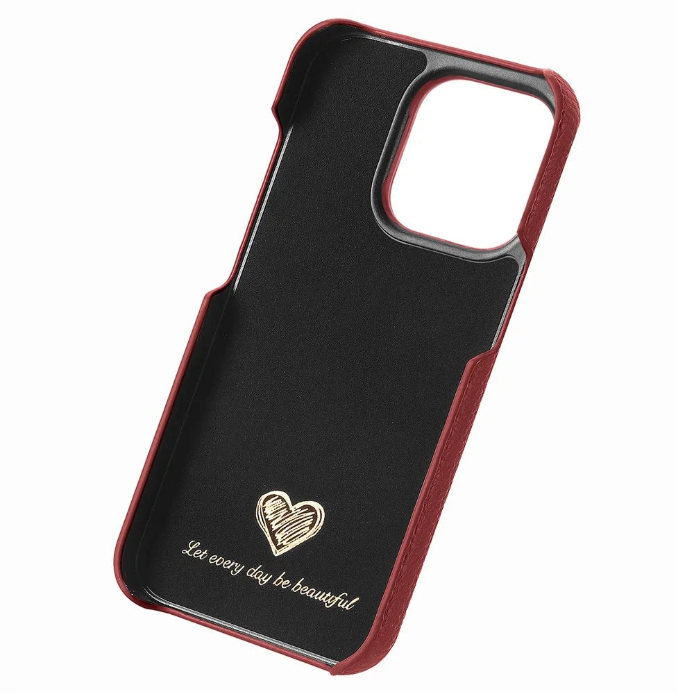 Y1 For iPhone 14 Pro Case Litchi Texture Leather+PC Anti-fingerprint Protective Shell - Red - 4