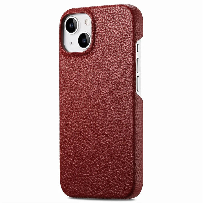 Y1 For iPhone 14 Plus Case Anti-scratch Litchi Texture PU Leather Coated PC Phone Cover - Red - 1
