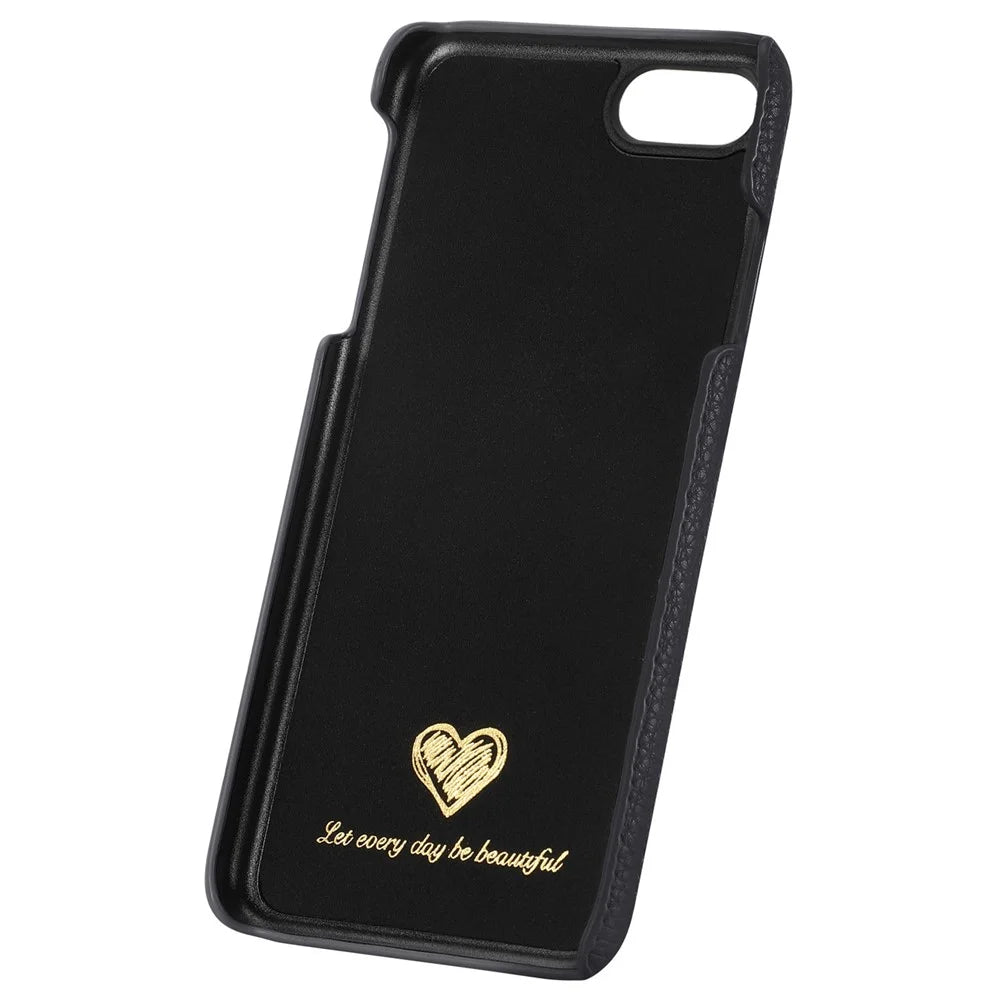 Y1 For iPhone 7 / 8 / SE (2020) / SE (2022) Case Litchi Texture Drop Proof PU Leather Coated PC Phone Cover - Black - 4