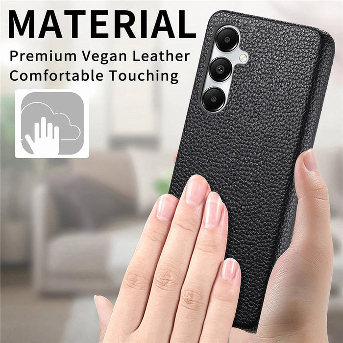 Y1 For Samsung Galaxy A35 5G Case Litchi Texture Leather+PC Back Cover - Black - 5
