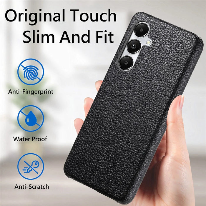Y1 For Samsung Galaxy A35 5G Case Litchi Texture Leather+PC Back Cover - Black - 6