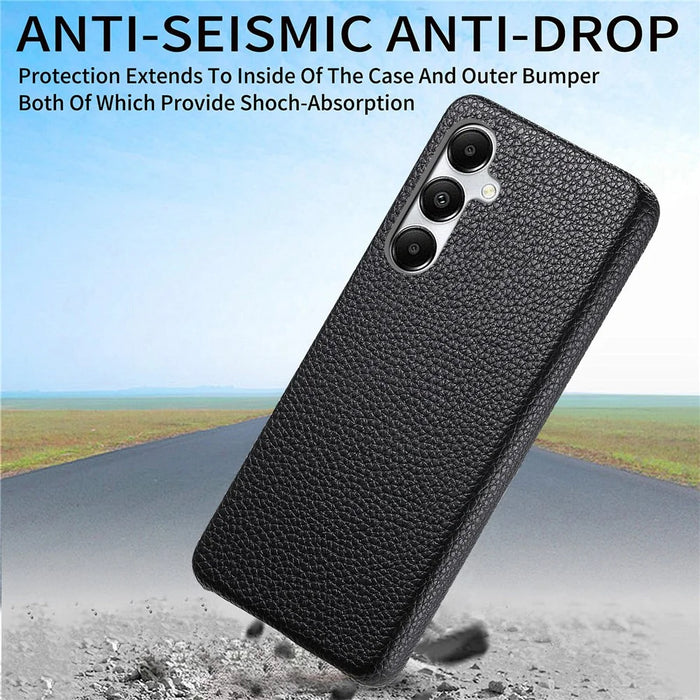 Y1 For Samsung Galaxy A35 5G Case Litchi Texture Leather+PC Back Cover - Black - 7