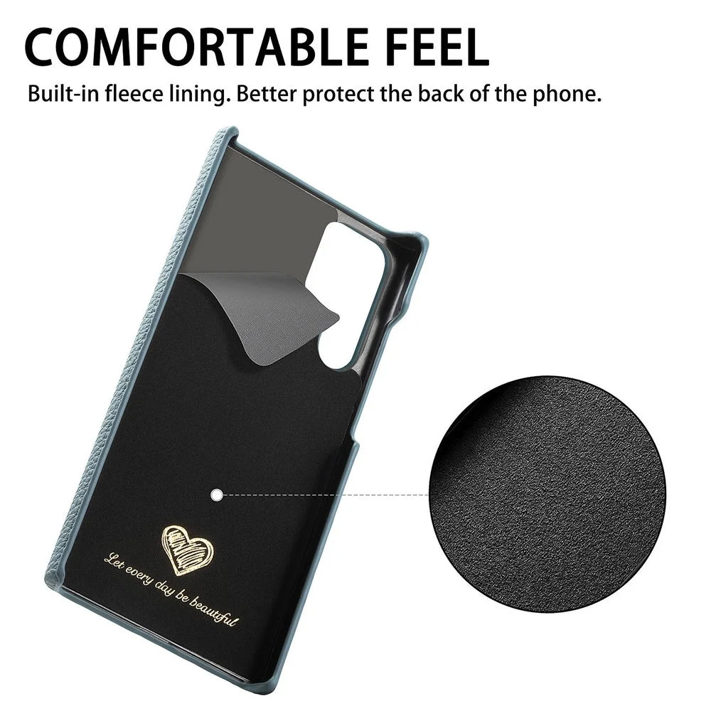 Y1 For Samsung Galaxy S22 Ultra 5G Slim Case Litchi Texture PU+PC Phone Cover - Baby Blue - 4