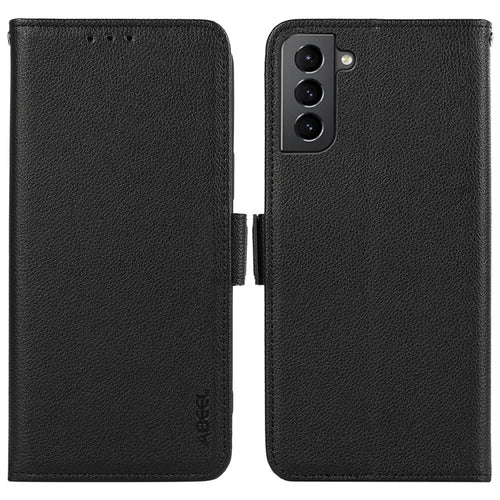 ABEEL For Samsung Galaxy S21+ 5G Case RFID Blocking Stand Folio Leather Phone Cover - Black - 1