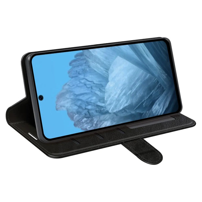 For Google Pixel 9 / Pixel 9 Pro Case Crazy Horse Texture TPU+PU Leather Wallet Flip Phone Cover - Black - 3
