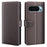 For Google Pixel 9 / Pixel 9 Pro Case Genuine Split Leather Phone Cover with Wallet Stand - Brown - 1