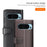 For Google Pixel 9 / Pixel 9 Pro Case Genuine Split Leather Phone Cover with Wallet Stand - Brown - 5
