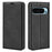 For Google Pixel 9 / Pixel 9 Pro Leather Case Skin-Touch Magnetic Closing Phone Cover - Black - 1