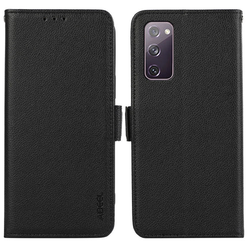 ABEEL For Samsung Galaxy S20 FE 4G / FE 5G / S20 Lite / S20 FE 2022 Case RFID Blocking Leather Phone Case - Black - 1