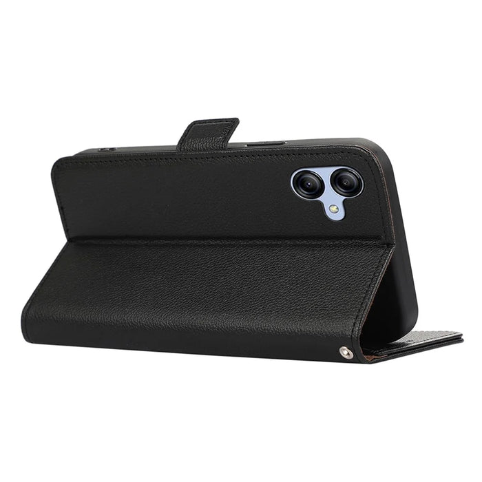 ABEEL For Samsung Galaxy A04 4G (164.4 x 76.3 x 9.1 mm) RFID Blocking Wallet Shell Phone Cover PU Leather Case - Black - 3