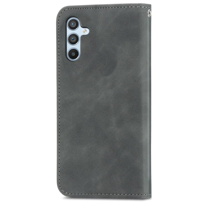 For Samsung Galaxy A54 5G Case Skin-touch Leather Magnetic Adsorption Flip Phone Cover - Grey - 5