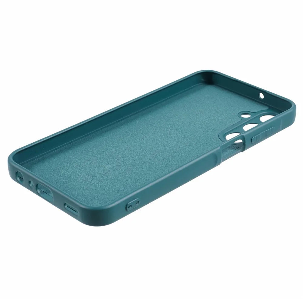 For Samsung Galaxy A15 4G / 5G Case TPU+Fiber Lining Soft Touch Phone Cover Lens Protection - Army Green - 6