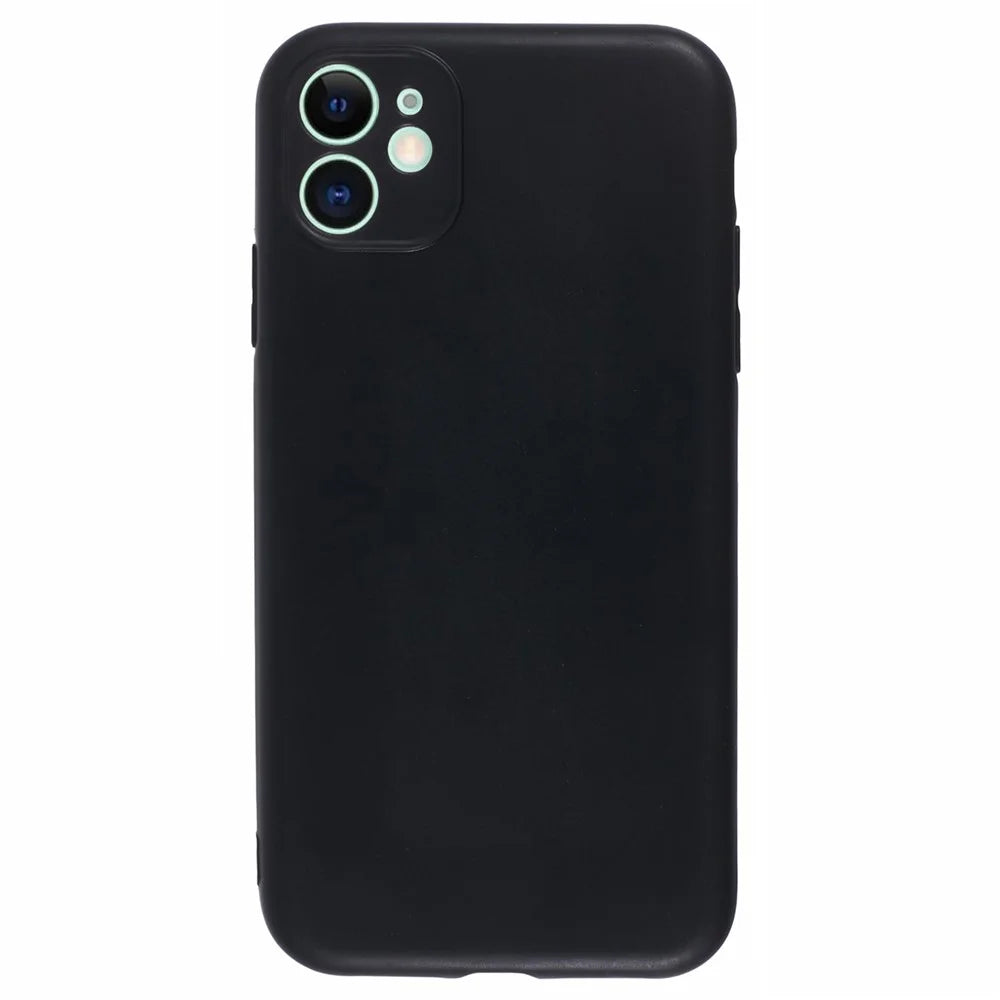 For iPhone 11 Black Case Glossy Surface Soft TPU Back Phone Cover - 1