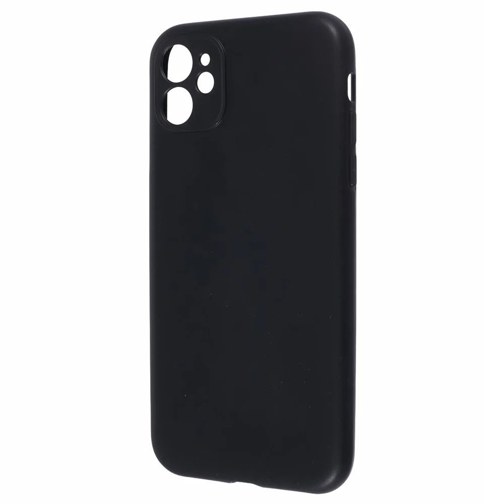 For iPhone 11 Black Case Glossy Surface Soft TPU Back Phone Cover - 3