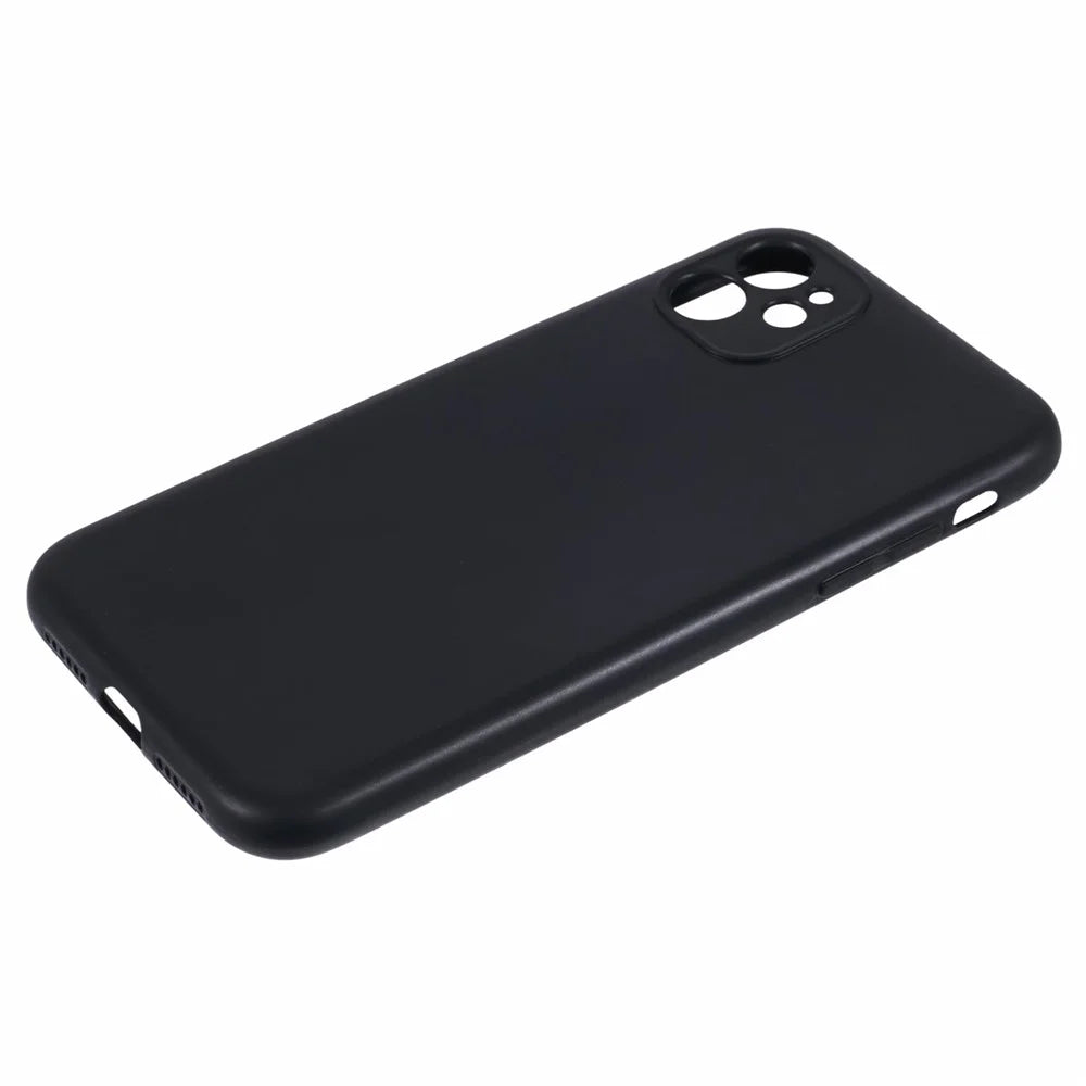 For iPhone 11 Black Case Glossy Surface Soft TPU Back Phone Cover - 4