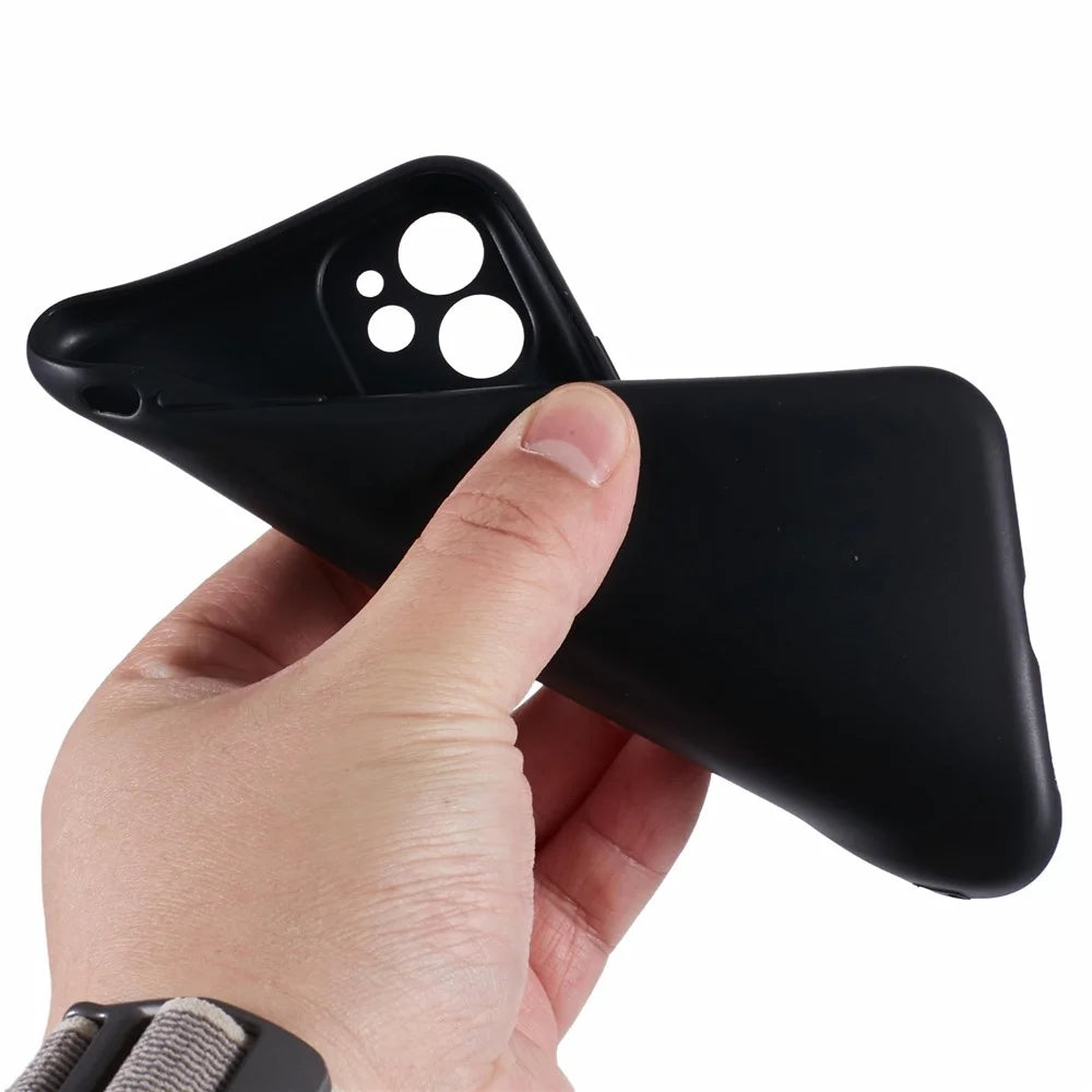 For iPhone 11 Black Case Glossy Surface Soft TPU Back Phone Cover - 7