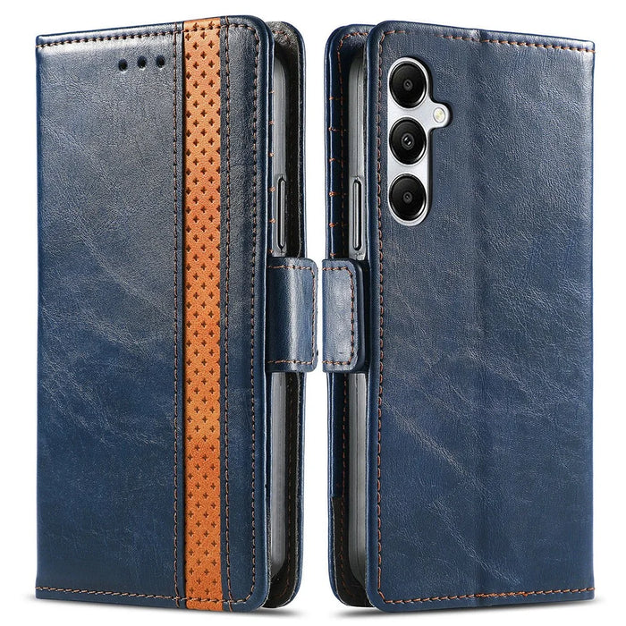 For Samsung Galaxy A35 5G Phone Cases CASENEO PU Leather Cover Stand with RFID Blocking Wallet - Blue - 1